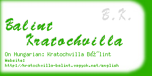 balint kratochvilla business card